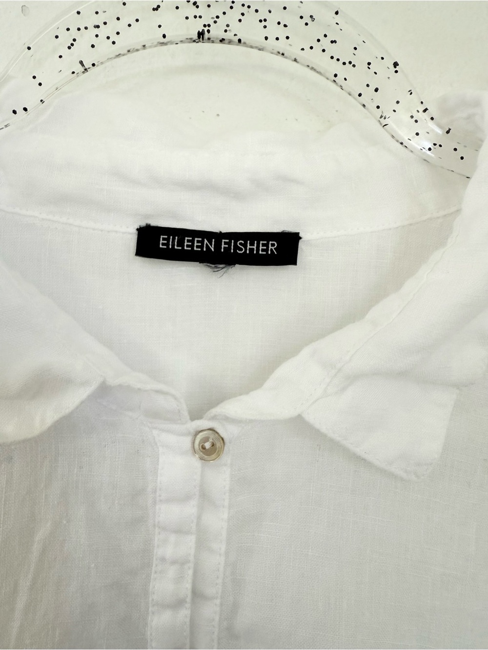 EILEEN FISHER WOMAN IRISH LINEN BUTTON FRONT CLOSURE LONG SLEEVE TOP SHIRT Sz XL - Picture 4 of 10
